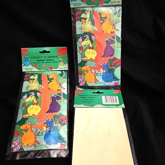 Rare 1980s Russ Berrie Dinosaur Collectible Stickers  1 pack of 4 sheets New - Picture 3 of 6